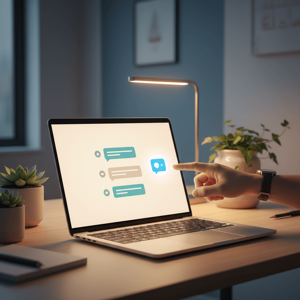 AI chatbot interface on laptop screen